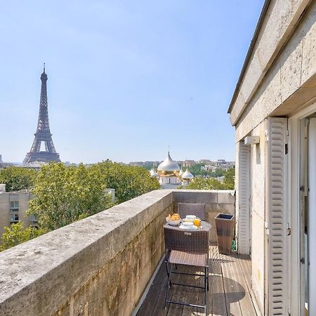 Designed Studio With Ac-Terrasse Vue Tour Eiffel Paris Exterior foto